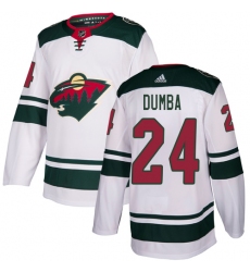 Men's Adidas Minnesota Wild #24 Matt Dumba White Road Authentic Stitched NHL Jersey