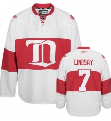 Men's Reebok Detroit Red Wings #7 Ted Lindsay Premier White Third NHL Jersey
