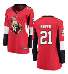 Women's Ottawa Senators #21 Logan Brown Fanatics Branded Red Home Breakaway NHL Jersey