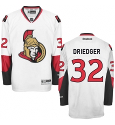 Women's Reebok Ottawa Senators #32 Chris Driedger Authentic White Away NHL Jersey