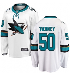 Men's San Jose Sharks #50 Chris Tierney Fanatics Branded White Away Breakaway NHL Jersey