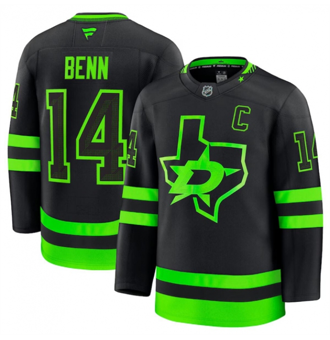 Men's Dallas Stars #14 Jamie Benn Black 2024-25 Alternate Stitched Hockey Jersey