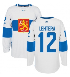 Men's Adidas Team Finland #12 Jori Lehtera Authentic White Home 2016 World Cup of Hockey Jersey