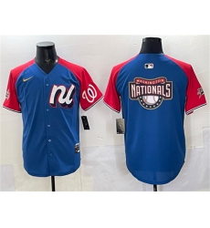 Men's National League Washington Nationals Team Big Logo Blue Red Alternate 2025 All-Star Edition Limited Stitched Baseball Jersey