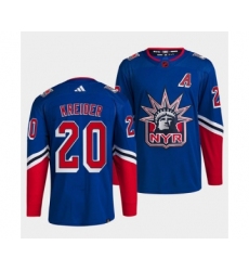 Men's New York Rangers #20 Chris Kreider Blue 2022 Reverse Retro Stitched Jersey