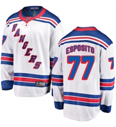 Youth New York Rangers #77 Phil Esposito Fanatics Branded White Away Breakaway NHL Jersey