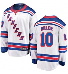 Youth New York Rangers #10 J.T. Miller Fanatics Branded White Away Breakaway NHL Jersey