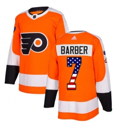 Youth Adidas Philadelphia Flyers #7 Bill Barber Authentic Orange USA Flag Fashion NHL Jersey