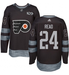Men's Adidas Philadelphia Flyers #24 Matt Read Authentic Black 1917-2017 100th Anniversary NHL Jersey