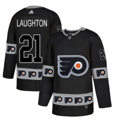 Men's Adidas Philadelphia Flyers #21 Scott Laughton Authentic Black Team Logo Fashion NHL Jersey