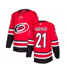 Youth Adidas Carolina Hurricanes #21 Julien Gauthier Premier Red Home NHL Jersey