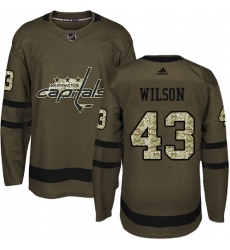 Youth Adidas Washington Capitals #43 Tom Wilson Authentic Green Salute to Service NHL Jersey
