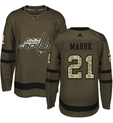 Men's Adidas Washington Capitals #21 Dennis Maruk Authentic Green Salute to Service NHL Jersey