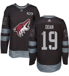 Men's Adidas Arizona Coyotes #19 Shane Doan Premier Black 1917-2017 100th Anniversary NHL Jersey