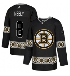 Men's Adidas Boston Bruins #8 Cam Neely Authentic Black Team Logo Fashion NHL Jersey