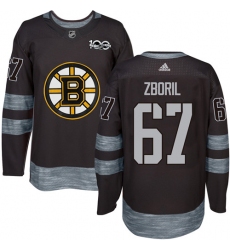 Men's Adidas Boston Bruins #67 Jakub Zboril Premier Black 1917-2017 100th Anniversary NHL Jersey