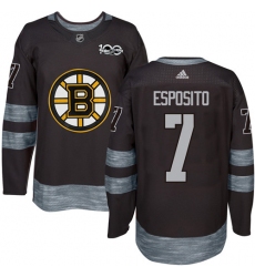 Men's Adidas Boston Bruins #7 Phil Esposito Premier Black 1917-2017 100th Anniversary NHL Jersey