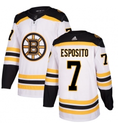 Women's Adidas Boston Bruins #7 Phil Esposito Authentic White Away NHL Jersey