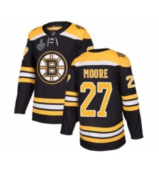 Youth Boston Bruins #27 John Moore Authentic Black Home 2019 Stanley Cup Final Bound Hockey Jersey