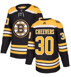 Men's Adidas Boston Bruins #30 Gerry Cheevers Premier Black Home NHL Jersey