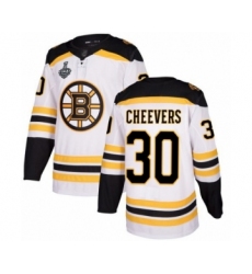 Men's Boston Bruins #30 Gerry Cheevers Authentic White Winter Classic 2019 Stanley Cup Final Bound Hockey Jersey