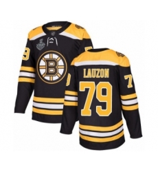 Men's Boston Bruins #79 Jeremy Lauzon Authentic Black Home 2019 Stanley Cup Final Bound Hockey Jersey