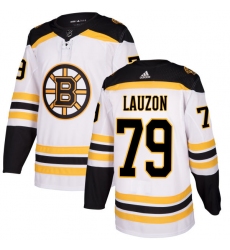 Women's Adidas Boston Bruins #79 Jeremy Lauzon Authentic White Away NHL Jersey