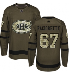 Men's Adidas Montreal Canadiens #67 Max Pacioretty Premier Green Salute to Service NHL Jersey