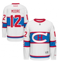 Men's Reebok Montreal Canadiens #12 Dickie Moore Premier White 2016 Winter Classic NHL Jersey