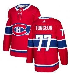 Men's Adidas Montreal Canadiens #77 Pierre Turgeon Premier Red Home NHL Jersey