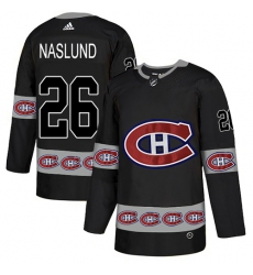 Men's Adidas Montreal Canadiens #26 Mats Naslund Authentic Black Team Logo Fashion NHL Jersey