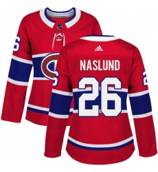 Women's Adidas Montreal Canadiens #26 Mats Naslund Premier Red Home NHL Jersey
