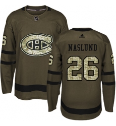 Youth Adidas Montreal Canadiens #26 Mats Naslund Premier Green Salute to Service NHL Jersey