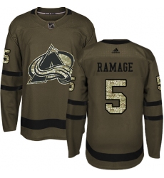 Youth Adidas Colorado Avalanche #5 Rob Ramage Premier Green Salute to Service NHL Jersey