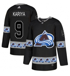 Men's Adidas Colorado Avalanche #9 Paul Kariya Authentic Black Team Logo Fashion NHL Jersey