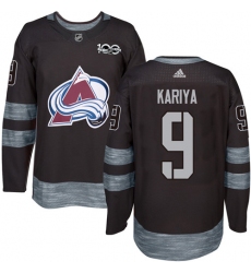 Men's Adidas Colorado Avalanche #9 Paul Kariya Premier Black 1917-2017 100th Anniversary NHL Jersey