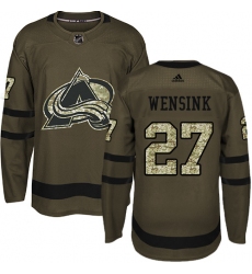 Youth Adidas Colorado Avalanche #27 John Wensink Premier Green Salute to Service NHL Jersey
