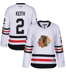 Women's Reebok Chicago Blackhawks #2 Duncan Keith Authentic White 2017 Winter Classic NHL Jersey