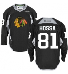 Men's Reebok Chicago Blackhawks #81 Marian Hossa Authentic Black Practice NHL Jersey