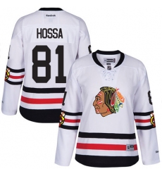 Women's Reebok Chicago Blackhawks #81 Marian Hossa Premier White 2017 Winter Classic NHL Jersey