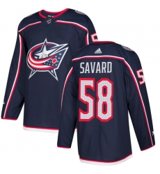 Men's Adidas Columbus Blue Jackets #58 David Savard Premier Navy Blue Home NHL Jersey