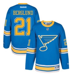 Men's Reebok St. Louis Blues #21 Patrik Berglund Premier Blue 2017 Winter Classic NHL Jersey