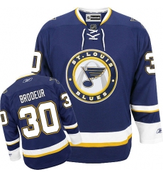 Women's Reebok St. Louis Blues #30 Martin Brodeur Premier Navy Blue Third NHL Jersey