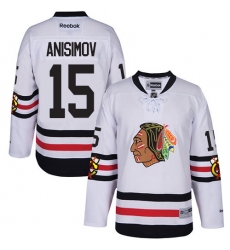 Youth Reebok Chicago Blackhawks #15 Artem Anisimov Premier White 2017 Winter Classic NHL Jersey