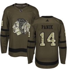 Youth Reebok Chicago Blackhawks #14 Richard Panik Authentic Green Salute to Service NHL Jersey
