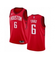 Men's Nike Houston Rockets #6 Tyler Ennis Red Swingman Jersey - Earned Edition