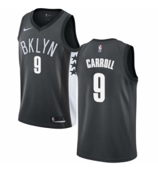 Men's Nike Brooklyn Nets #9 DeMarre Carroll Authentic Gray NBA Jersey Statement Edition