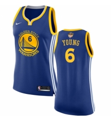 Women's Nike Golden State Warriors #6 Nick Young Authentic Royal Blue Road 2018 NBA Finals Bound NBA Jersey - Icon Edition