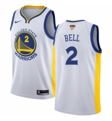 Women's Nike Golden State Warriors #2 Jordan Bell Authentic White Home 2018 NBA Finals Bound NBA Jersey - Association Edition