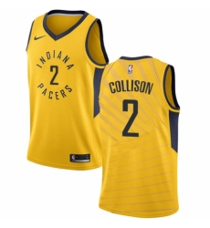 Men's Nike Indiana Pacers #2 Darren Collison Swingman Gold NBA Jersey Statement Edition